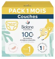 Ultra-absorberende luiers voor gevoelige huid - maat 1 (2-5 kg) - 12 uur droog - 162 luiers