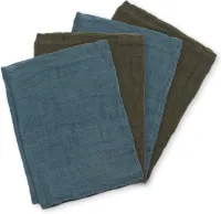 Unisex baby 4-pack stoffen luiers, spuugdoeken, knuffeldoeken of luierdoeken, geschikte badkledingset, Lead