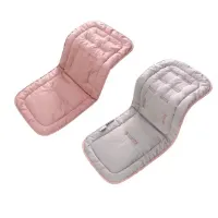 Universeel Buggy Inlegkussen - Omkeerbaar Roze/Grijs - 32x80x4 cm