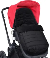 Universele voetenzak voor kinderwagen - waterdicht en winddicht - zwart - fleece gevoerd