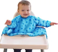 Vangslabbetje met mouwen - Full Body-slabbetje - Waterdichte babyslabbetje - Wasbaar - Extra zuignapjes voor bevestiging aan kinderstoelen - Speenslabbetje - BLW - Slabbetje met lange mouwen