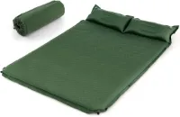 Veldbed 2 personen – Veldbedden - Kampeerbed Met Kussens - Vouwbed Met Opbergtas – Slaapmat - Luchtbed – Campingbed - Stretcher - Campingbedje – 190 x 130 cm – Groen