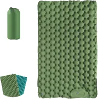 Veldbed 2 personen – Veldbedden – Kampeerbed Zelfopblazend - Vouwbed Met Opbergtas – Slaapmat - Luchtbed – Campingbed - Stretcher - Campingbedje - Groen