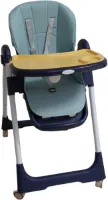 Verstelbare kinderstoel | BDK-HIGH CHAIR-BLUE | kinderzetel - Inklapbare Eetstoel - Afneembare plaat - Verstelbaar Baby Stoel -Baby Eetstoel - Uitneembaar kunstleren kussen - Stoelverkleiner - Vergeld