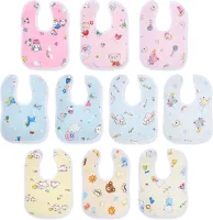 Vicloon 10 Stuks Baby Bandana Dribbel Slabbetjes Kwijl Slabbetjes, Zacht en Absorberend, met Verstelbare Drukknopen, voor Uniseks Pasgeborenen en Peuters van 0-36 Maanden