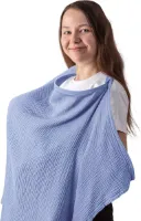 Voedingsdoek, borstvoedingsschort, zachte en ademende borstvoedingssjaal, katoen, borstvoedingsdoek voor onderweg, borstvoedingshoes, cadeaus voor moeder (blauw (neutraal))