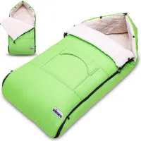 Voetenzak groen, 95 x 50 cm., kinderwagen voetenzak, wintervoetenzak