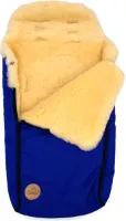 Voetenzak-lamsvel-schapenvacht- kinderwagen- kleur blauw / geel medicinaal gelooid