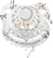 Volwassen Maat Fopspeen Kristal DIY Handgemaakte Wit Maanlicht