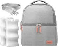 Vulpes Goods® BabyCare - Luxe Koeltas met Koelelementen - Kolftas voor Onderweg - 4in1 - Moedermelk tot 12 uur Koel - Koeltas Kolf - Koeltas Moedermelk - Bewaartas babyvoeding - Handtas|Schoudertas|Ru