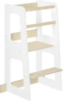 WARRAICH-Leertoren voor Kinderen met Valbeveiliging, Massief Hout & MDF, Wit