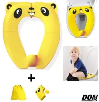 WC Verkleiner Geel Panda Ontwerp - Toilettrainer - Opvouwbare Toilet Zitje - Toiletbril Verkleiner - Kinder WC Bril