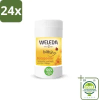 WELEDA - Babypoeder - Baby & Kind Calendula - 20 g - Voordeelverpakking - 24 stuks - Babypoeder - Babyhuid