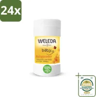 WELEDA - Babypoeder - Baby & Kind Calendula - 20 g - Voordeelverpakking - 24 stuks - Natuurlijke verzorging - Calendula