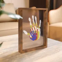 WNHB® Family Handprint Kit - DIY Herinneringsset met Houten Lijst - Inclusief Niet-Giftige Verf en Transparante Vellen - Cadeau voor Gezin of Baby