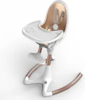 WNHB® Kinderstoel - luxe eetstoel - groeistoel in hoogte verstelbaar - PU leren kussen - ei design - goud wit - geschikt voor baby’s kinderen en volwassenen