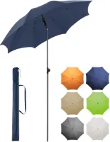 WNHB® Parasol met UV-bescherming 50+ – Draaibaar en Inklapbaar – Inclusief Draagtas – Voor Balkon Tuin en Terras – Nachtblauw