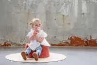 Wallabiezzz Bumbo stoelhoes - floor seat cover - Bumbo hoes - Stip Roest