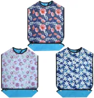 Waterdichte slabbetjes voor volwassenen - herbruikbaar - bloemenprint