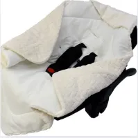 Wikkeldeken voor babyzitje, kinderwagen en kinderzitjes, babydeken voor pasgeborenen, ideale afmetingen, 80 x 80 cm, met capuchon en klittenbandsluiting, voor winter en zomer
