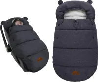 Winter Babyvoetenzak - Warm, Waterdicht, Universeel - 1 stuk - Zwart - Thermofleece