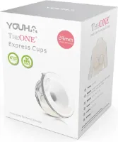 Youha® - The ONE - Express Cups PLUS - handfree kolven - oude kolf ombouwen - compatible met toonaangevende pompmerken - dubbelzijdig kolven - BPA vrij - 2x 240ML opvangcups - 22mm borstschildverklein