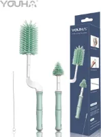 YOUHA - 3 x Flessenborstel Groen - Borstel voor fopspeen, buisjes en flesjes
