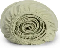 Yumeko hoeslaken jersey pistache groen 180x210x30 - Bio, eco & fairtrade