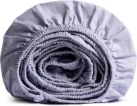 Yumeko hoeslaken percal katoen katoen lavendel blauw 160x200x30 - Bio, eco & fairtrade