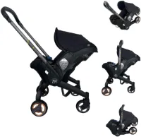 ZIA S & CO 3-in-1 Kinderwagen - Wandelwagen - Autostoeltje - Buggy - Nieuwste Model - Inklapbaar - Zwart - 0-24 Maanden