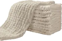 Zachte Baby Luiers en Spuugdoeken – 10 Stuks, 100% Katoen, 6 Lagen, Wasbare Vouwluiers