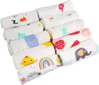 Zachte Babywashandjes - Hypoallergene, Absorberende Katoenen Handdoeken voor Pasgeborenen - 10 Stuks