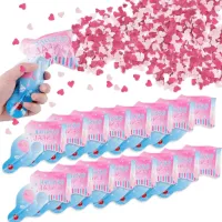 Zeynomax - Biologisch afbreekbaar geslachtsonthullingsconfettikanon - 20 stuks - Roze - Geslachtsaankondiging babyshowerfeest - Feestbenodigdheden voor babyjongens en meisjes - Confettikanonnenset