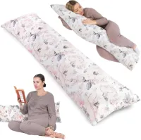 Goodivery ® - Zijslaapkussen - met overtrekkatoen - lichaamskussen zijslaper - 40 x 145 cm - Wilde roos