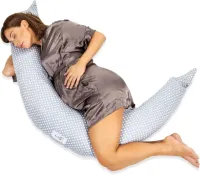 Zwangerschaps- en Borstvoedingskussen voor goede nachtrust met verborgen Ritssluiting en Vezelvlokken ter ondersteuning van Lichaam van Moeder en Kind - Kinderbed Verkleiner en Bumper Khugs Pregnancy 