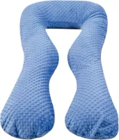 Zwangerschapskussen - 300 cm - minky dot - blauw