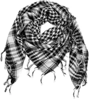 Zwart en wit woestijnsjaal Kufiya Keffiyeh Ghutrah Hattah - 100% katoen, geschikt voor paintball rollenspellen en Dune Bashing