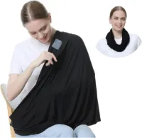 Zwarte Baby Voedingsdoek En Borstvoedingssjaal Van Zachte Ademend Stof - Discrete Voedingscape Voor Moeders Onderweg