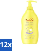 Zwitsal Slaap Zacht - Babyverzorging - Bad & Wasgel - Voor de Gevoelige Babyhuid - Lavendelgeur - 400 ml - Voordeelverpakking - 12 stuks