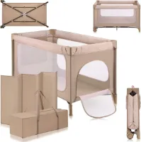 Zylo® Campingbedje Baby - Reisbedjes - Baby Klamboe - Beige - 67cm x 75cm x 123cm