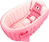 babybadje 0-36 maanden, opblaasbaar opvouwbaar antislip zacht bad baby kinderen pasgeborenen draagbaar babybadje babybadje opvouwbaar peuter - roze