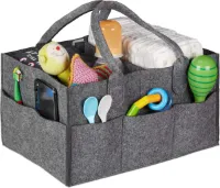 luiertas baby, 11 vakken, uitneembare schotjes, draagbare verzorgingstas, luiertafel organizer, donkergrijs
