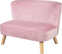 roba Lil Sofa Comfortabele Kinderbank met Houten Voetjes - Roze