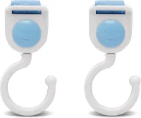 set van 2 - Kinderwagenhaak - Boodschappenhaak met Klittenband - Blauw