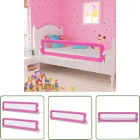 vidaXL Kinderbedhekjes 2 st 150x42 cm roze - Kinderbedhekjes - Bedhekje - Veiligheidshekken - Kinderslaap - Rozepand