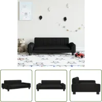 vidaXL Kinderbank 90x53x30 cm kunstleer zwart - Kinderstoel - Kinderbank - Kids Meubels - Speelgoed Kamer - Zwarte Kinderbank