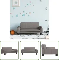 vidaXL Kinderbank - Taupe - 70x45x30 cm - Stof Kinderstoel - Kinderbank - Stoel Voor Kinderen - Kids Chair - Minibanc