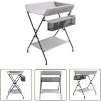 vidaXL Verschoontafel ijzer lichtgrijs - Verschoontafel - Kinderkamer - Babykamer - Luierverandtafel - Babyproducten