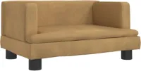 vidaXL Kinderbank 60x40x30 cm fluweel bruin - Kinderbank - Kindermeubel - Kidsstoel - Speelhoek - Leeshoek