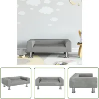 vidaXL Kinderbank 70x45x26,5 cm fluweel lichtgrijs - Kinderstoel - Kindermeubilair - Bankje Voor Kinderen - Kids Meubels - Kinderzitplaats